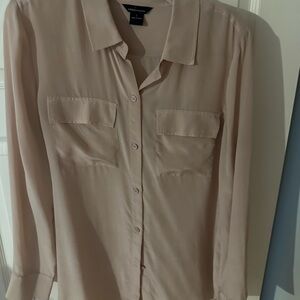 Moda International Button-Down Blouse – Size Large – Soft Blush Pink